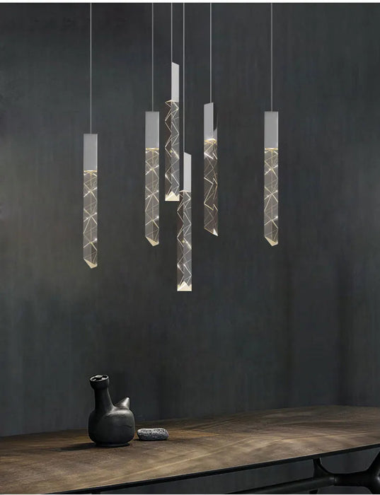 Modern Pendant Light – Luminous Acrylic with Brushed Aluminum Finish - Samanta Factory