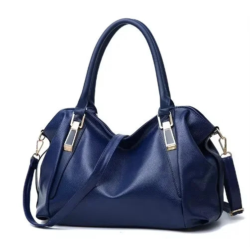 Women's PU Leather Shoulder Bag – Large Capacity Casual Zipper Handbag SF