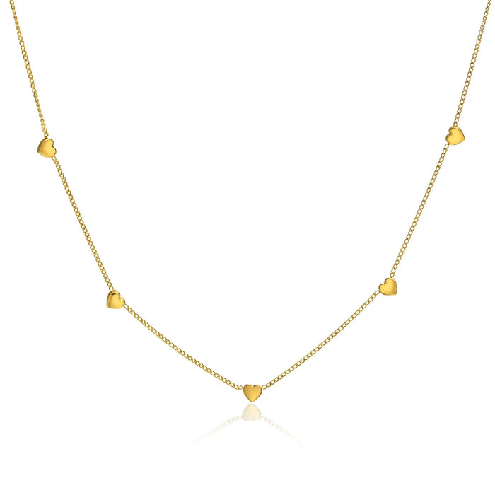 Heart Link Chain Necklace – Gold Stainless Steel Design SF