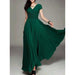 Party Dress – V-Neck Chiffon Elegance - Samanta Factory
