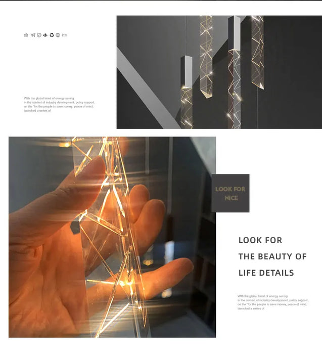 Modern Pendant Light – Luminous Acrylic with Brushed Aluminum Finish - Samanta Factory