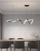 Modern LED Pendant Light – NEO Gleam Black Aluminum Chandelier with Remote Control - Samanta Factory