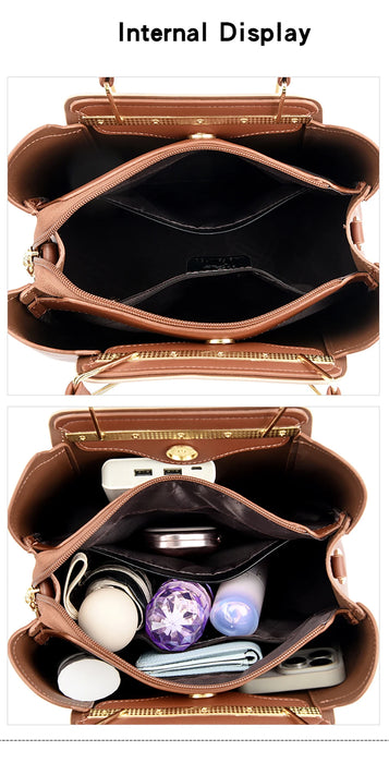 Designer Inspired PU Leather Shoulder Bag – Luxury Casual Tote for Women - Samanta Factory