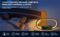 Dimmable LED Bedside Lamp – Touch Control with Wireless Charging & Clock Display - Samanta Factory
