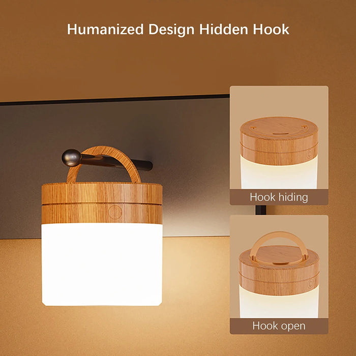 Rechargeable Table Lamp – 360° Dimmable Lighting with Hook Design for Bedroom & Decor - Samanta Factory