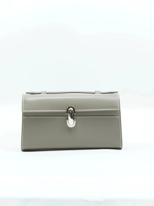 Women’s Leather Baguette Handbag – Minimalist Day Clutch