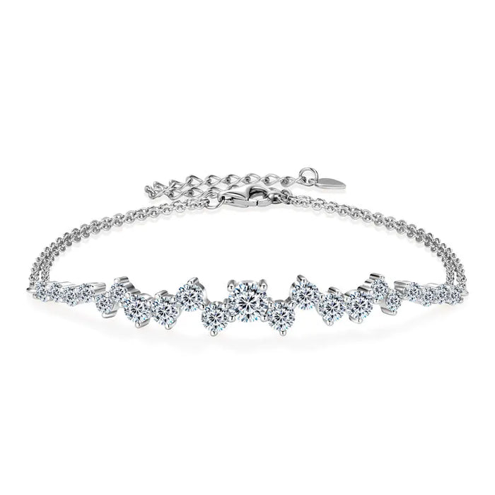 Moissanite Bracelet – Adjustable 925 Sterling Silver Design