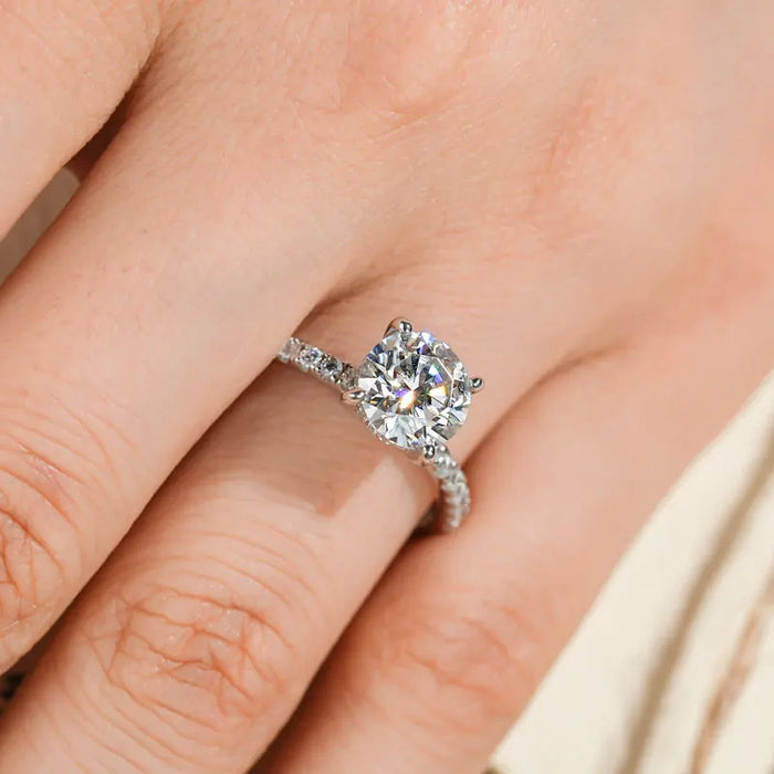 Moissanite Ring – 2ct Round-Cut Solitaire