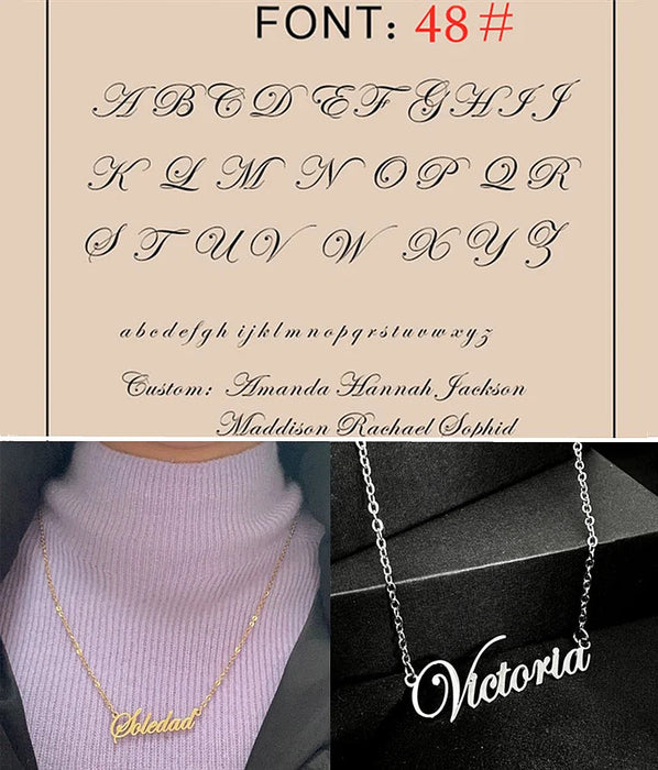 Custom Name Necklace – Personalized Pendant for Women Sf