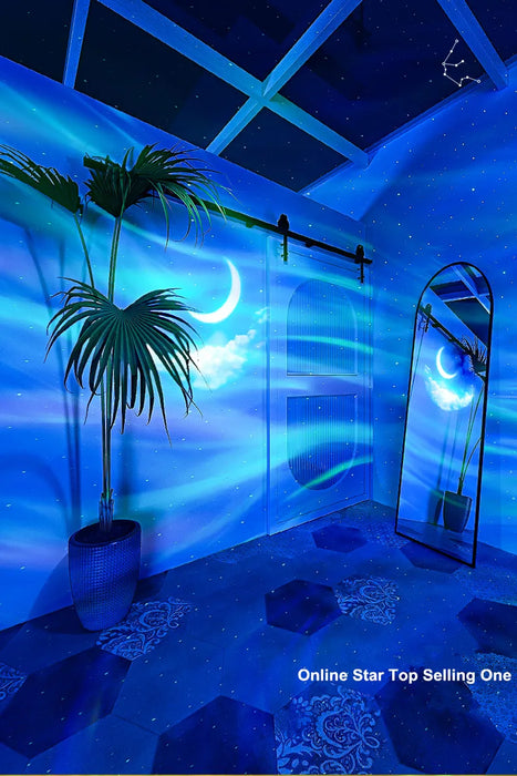 Galaxy Projector Night Light – 7-in-1 Aurora, Moon & Star Light with White Noise & Bluetooth Speaker - Samanta Factory