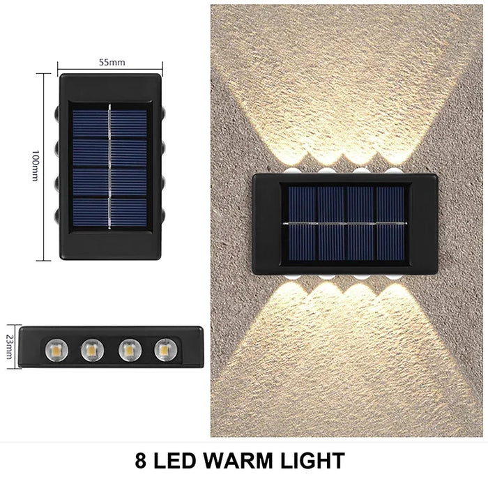 Solar Wall Light – Up & Down Waterproof LED for Modern Outdoor Decor