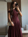Maxi Dress – Pleated Patchwork Elegance - Samanta Factory