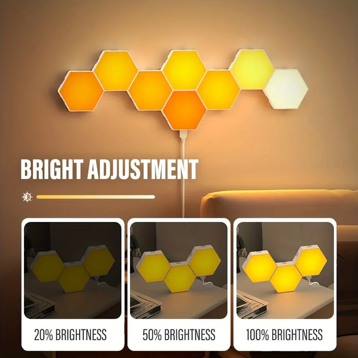 Hexagonal Night Light – DIY Smart LED Wall Panels with App & Music Sync