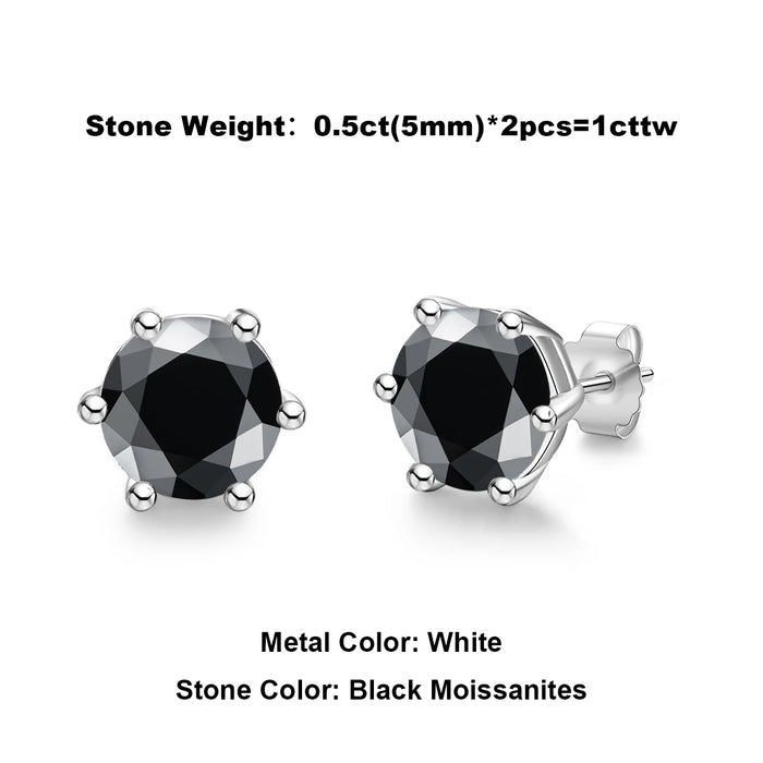 Moissanite Stud Earrings – 2ct Round Brilliant 925 Sterling Silver