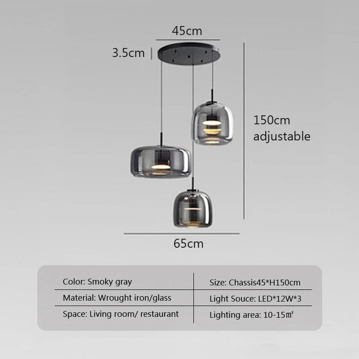 Pendant Light – Nordic Glass Design with Adjustable Height & Warm LED Illumination - Samanta Factory