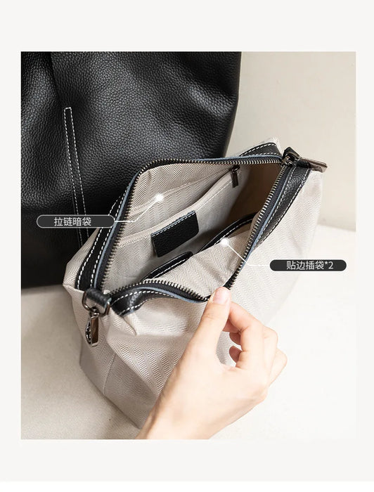 Bucket Bag – Soft Versatile Leather Shoulder Handbag for Women - Samanta Factory