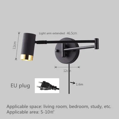 Modern Wall-Mounted LED Lamp – Adjustable Swing Arm with Warm/Cold Light for Bedrooms & Living Rooms - Samanta Factory