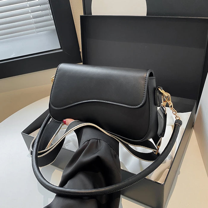 Women’s PU Saddle Bag – Stylish Hasp Closure & Interior Zipper Pocket - Samanta Factory