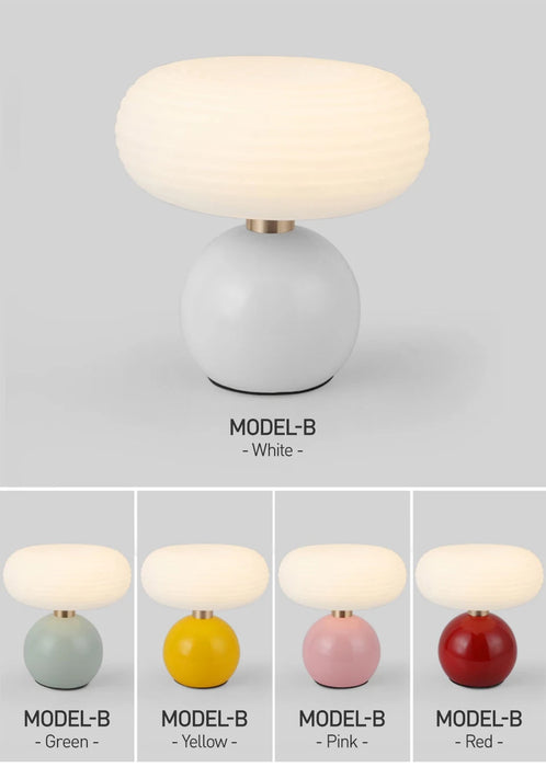 Modern LED Table Lamp – Dimmable Frosted Glass Shade - Samanta Factory