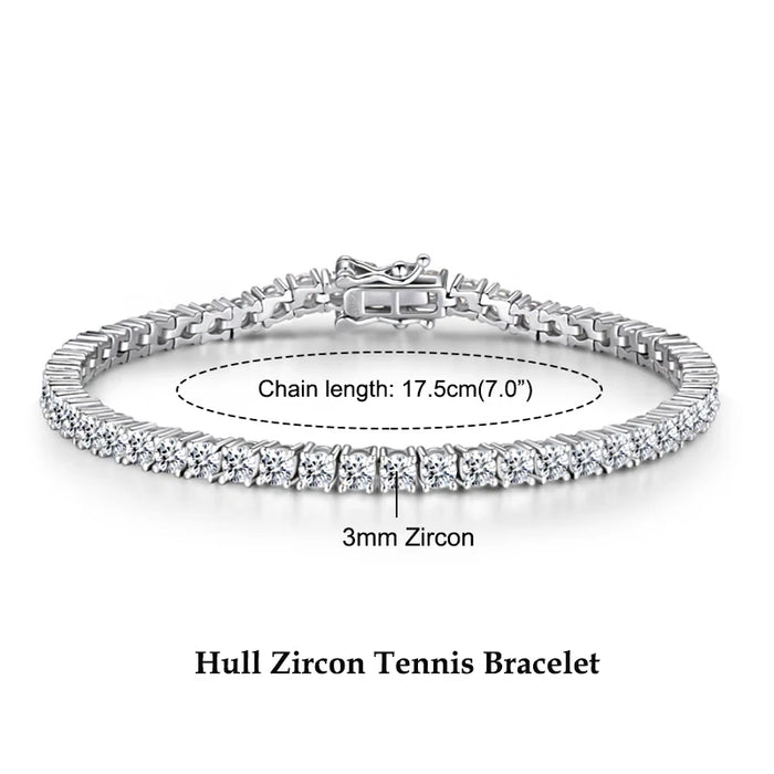 Luxury D Color Round Cut Bracelet for Men & Women - Samanta Factory