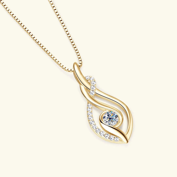 Moissanite Pendant Necklace – D Color VVS1 Twisted Design SF