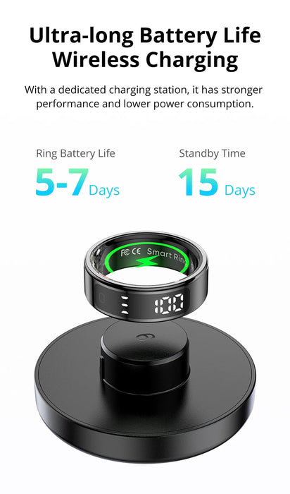 Smart Health Ring – Touchscreen Activity & Wellness Tracker SF
