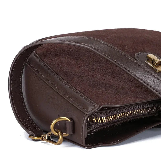 Cow Leather Shoulder Bag – Soft Half Moon Shape SF