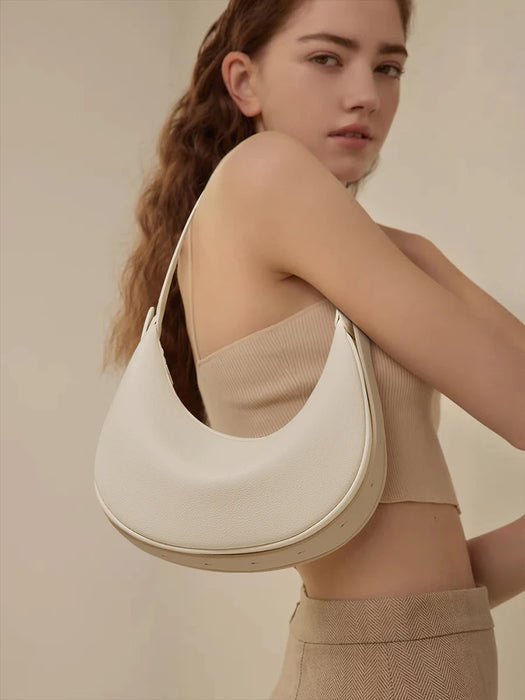 Chic Half-Moon Leather Handbag – Stylish Crossbody Bag for Women, Ideal Gift for Loved Ones - Samanta Factory