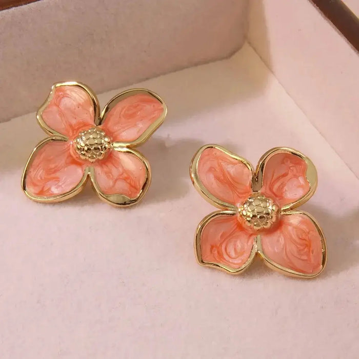 Stud Earrings – Vintage Petal Design in Stainless Steel SF