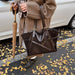 Vintage PU Leather Shoulder Tote – Soft Casual Bag with Lock Closure - Samanta Factory