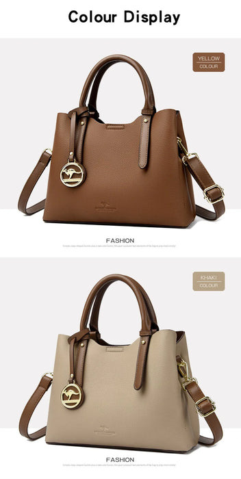 Soft PU Leather Handbag for Women – Luxury Designer Shoulder Tote - Samanta Factory