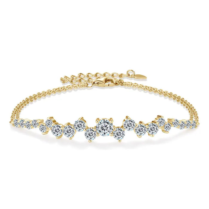 Moissanite Bracelet – Adjustable 925 Sterling Silver Design