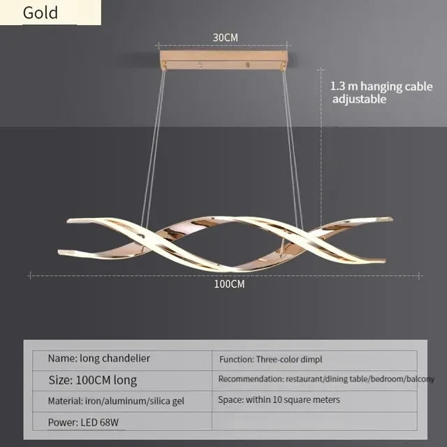 Modern LED Pendant Light – Polished Chrome with Remote Dimming - Samanta Factory