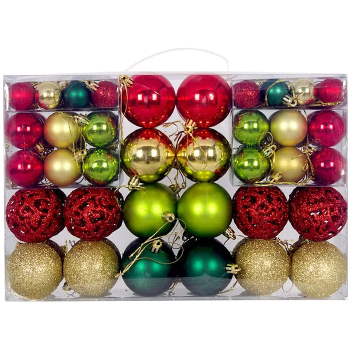 Christmas Ball Ornament Set – 100PCS Plastic Baubles in 18 Colours