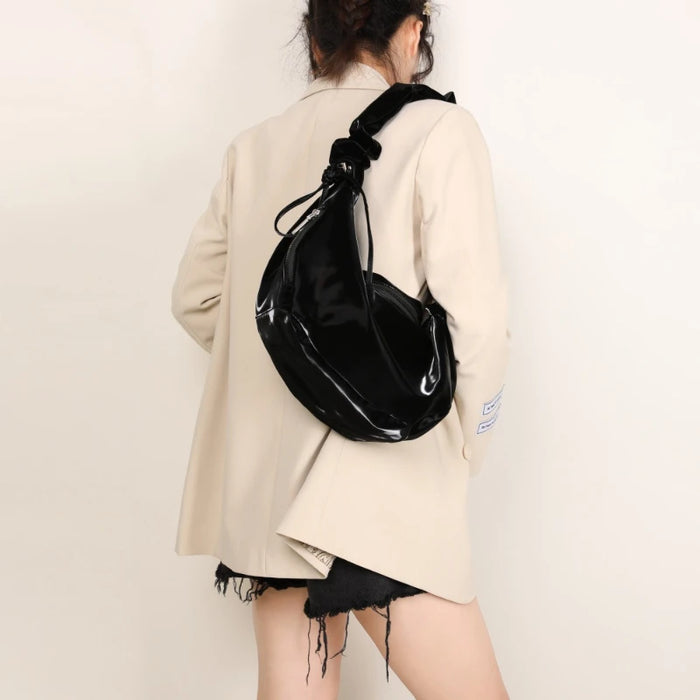 PU Leather Shoulder Bag – Versatile Solid-Color Satchel