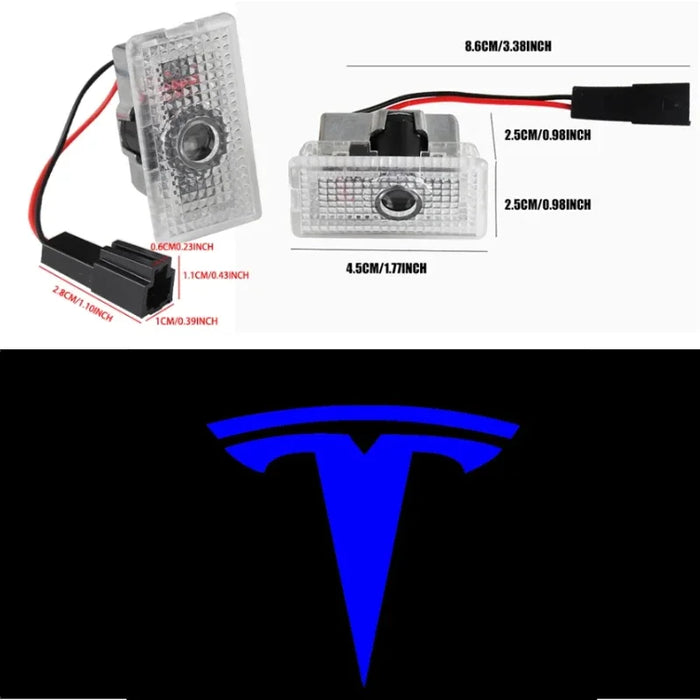 Tesla 2Pcs Car Door Projector Welcome Lights Accessories For Tesla Model 3 S X Y Cybertruck Roadster SpaceX Car Accessories - Samanta Factory