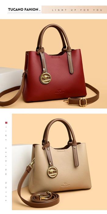 Soft PU Leather Handbag for Women – Luxury Designer Shoulder Tote - Samanta Factory