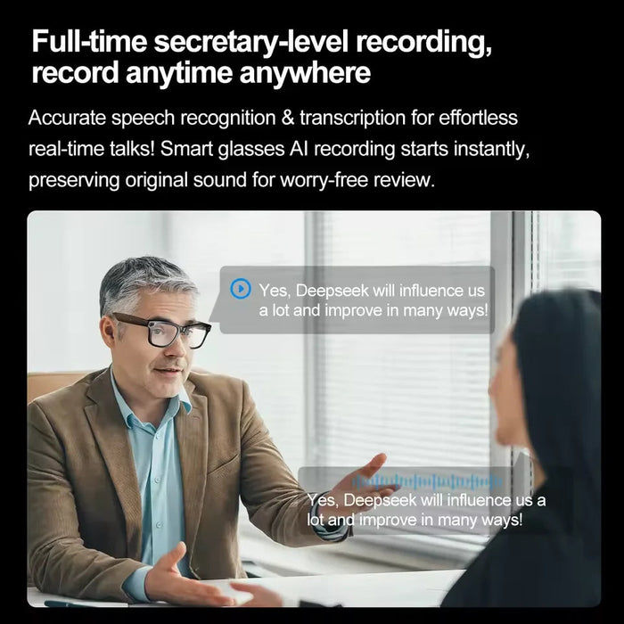 AI Smart Glasses with HD Camera & Translation – Color-Changing Bluetooth Calling Sunglasses SF