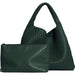 Woven Tote Bag  with Purse for Women – Large Soft Leather Shoulder Bag for Work, Beach & Travel - Samanta Factory