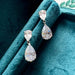 Moissanite Drop Earrings in 925 Sterling Silver | GRA Certified D Color VVS1 SF