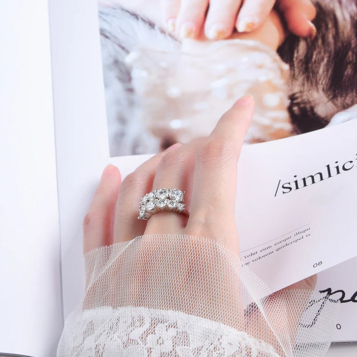 Moissanite Wedding Band – 3.26cttw Multi-Stone Sparkle