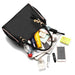 Women's Fur Detail Satchel Bag – PU Leather Patchwork Zipper Handbag SF