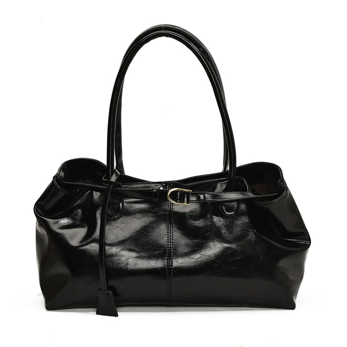 Stylish Vegan Leather Tote Bag with Tassel Detail and Spacious Interior - Samanta Factory