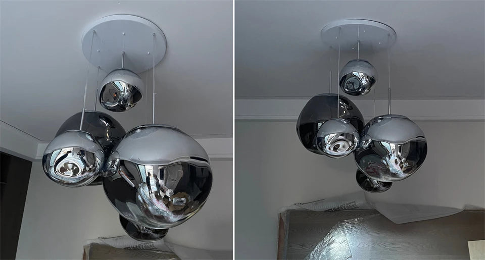 Modern Pendant Light – Energy-Saving LED Cord Fixture with Iron Finish - Samanta Factory