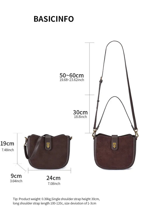 Cow Leather Shoulder Bag – Soft Half Moon Shape SF