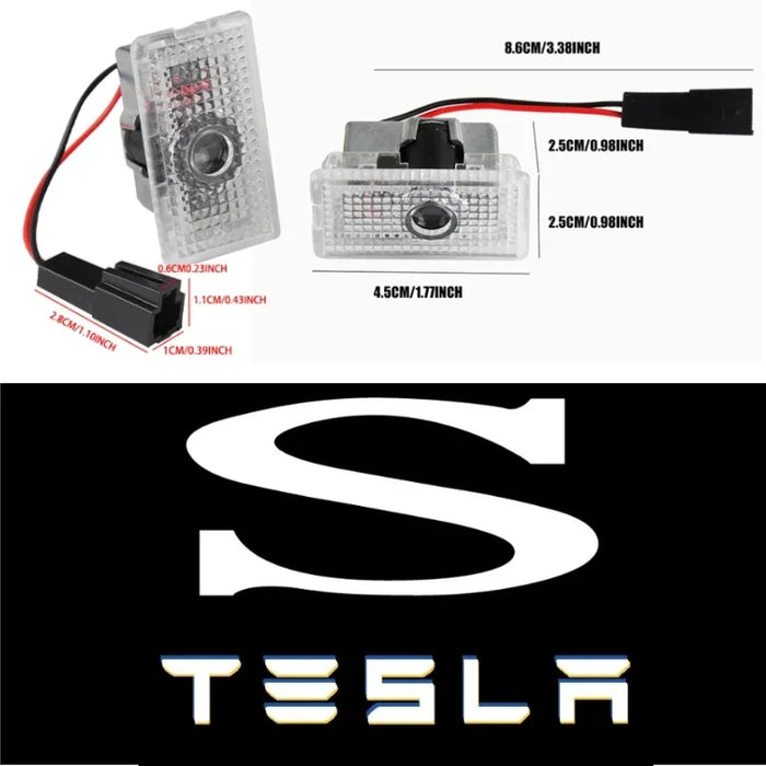 Tesla 2Pcs Car Door Projector Welcome Lights Accessories For Tesla Model 3 S X Y Cybertruck Roadster SpaceX Car Accessories - Samanta Factory