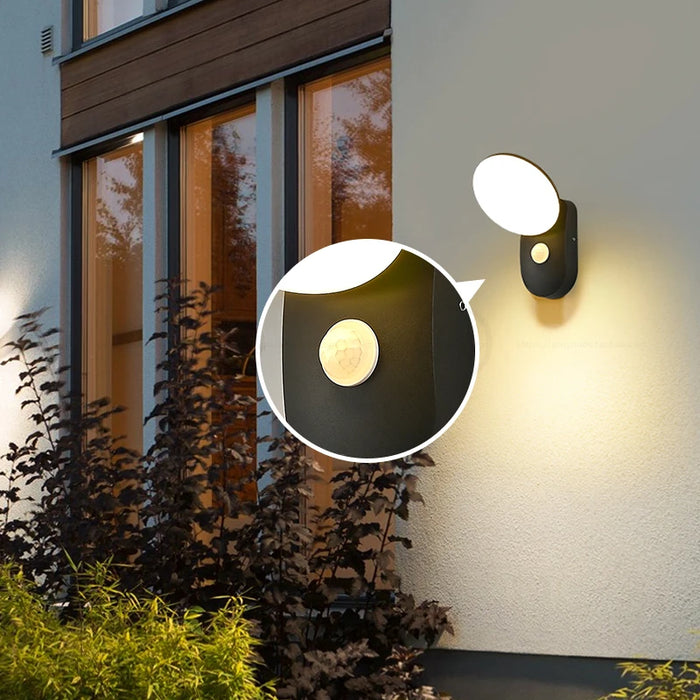 Outdoor LED Wall Lamp with PIR Motion Sensor – Waterproof IP65 12W Aluminum Light for Porch & Garden - Samanta Factory