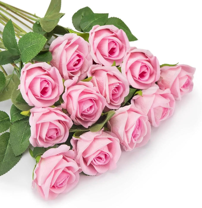 Artificial Velvet Roses – 50PCS Long-Stem Flower Bouquet SF