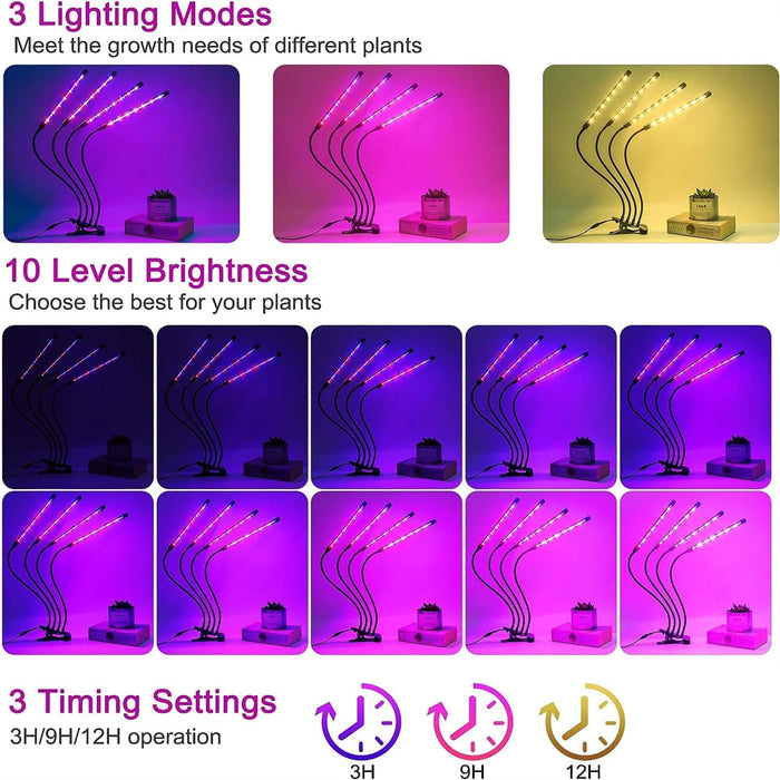 LED Grow Light – Full Spectrum 3-Color USB Lamp for Healthy Plant Growth - Samanta Factory