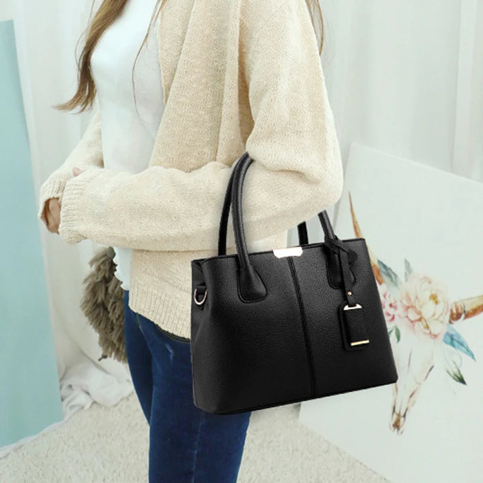 Ladies Large Tote Bag – Square Shoulder Bag, PU Leather Handbag & Crossbody for Women - Samanta Factory